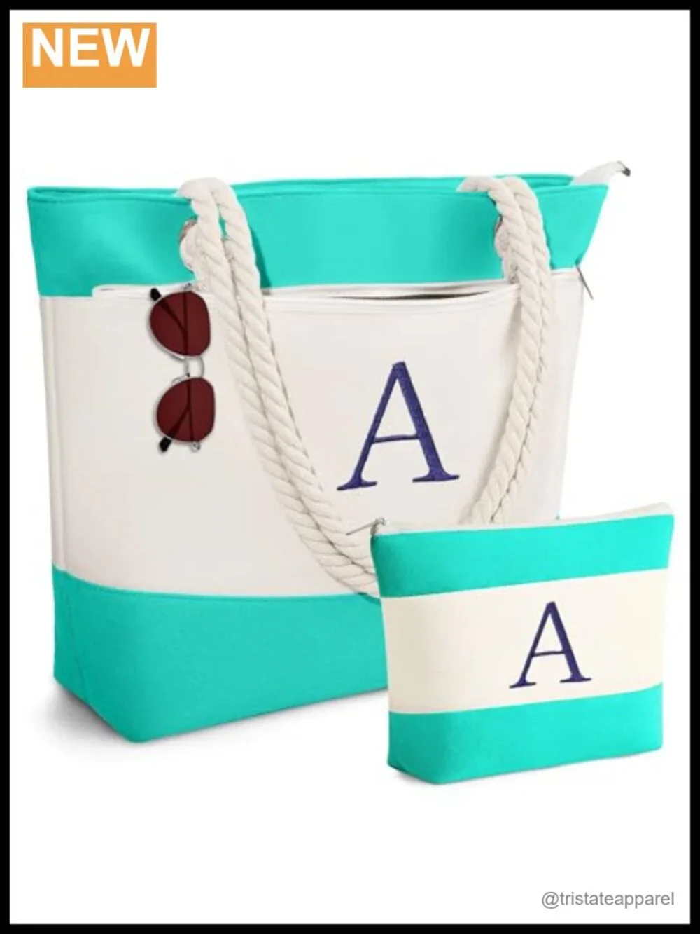 Canvas Waterproof Beach Tote, Extra Large Travel Bag with Zipper Pockets,